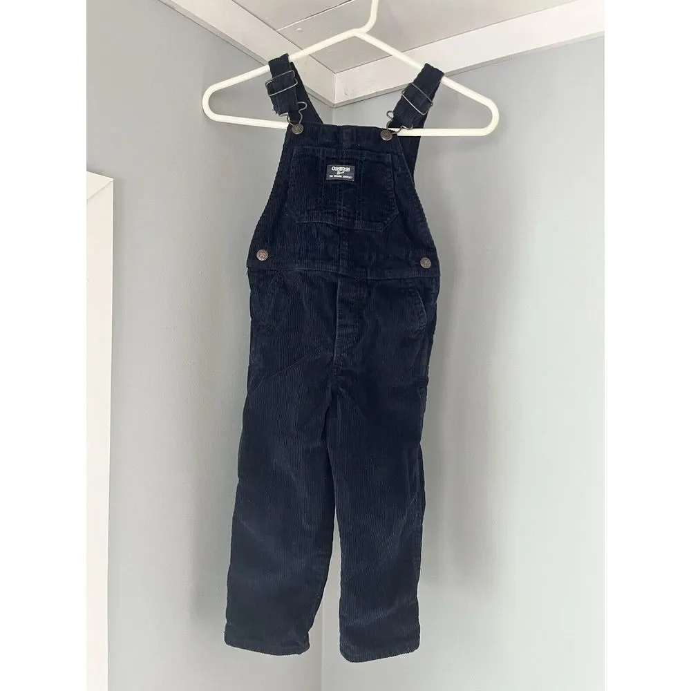 Oshkosh B'gosh 4t Navy Corduroy Bibs‎ Overalls